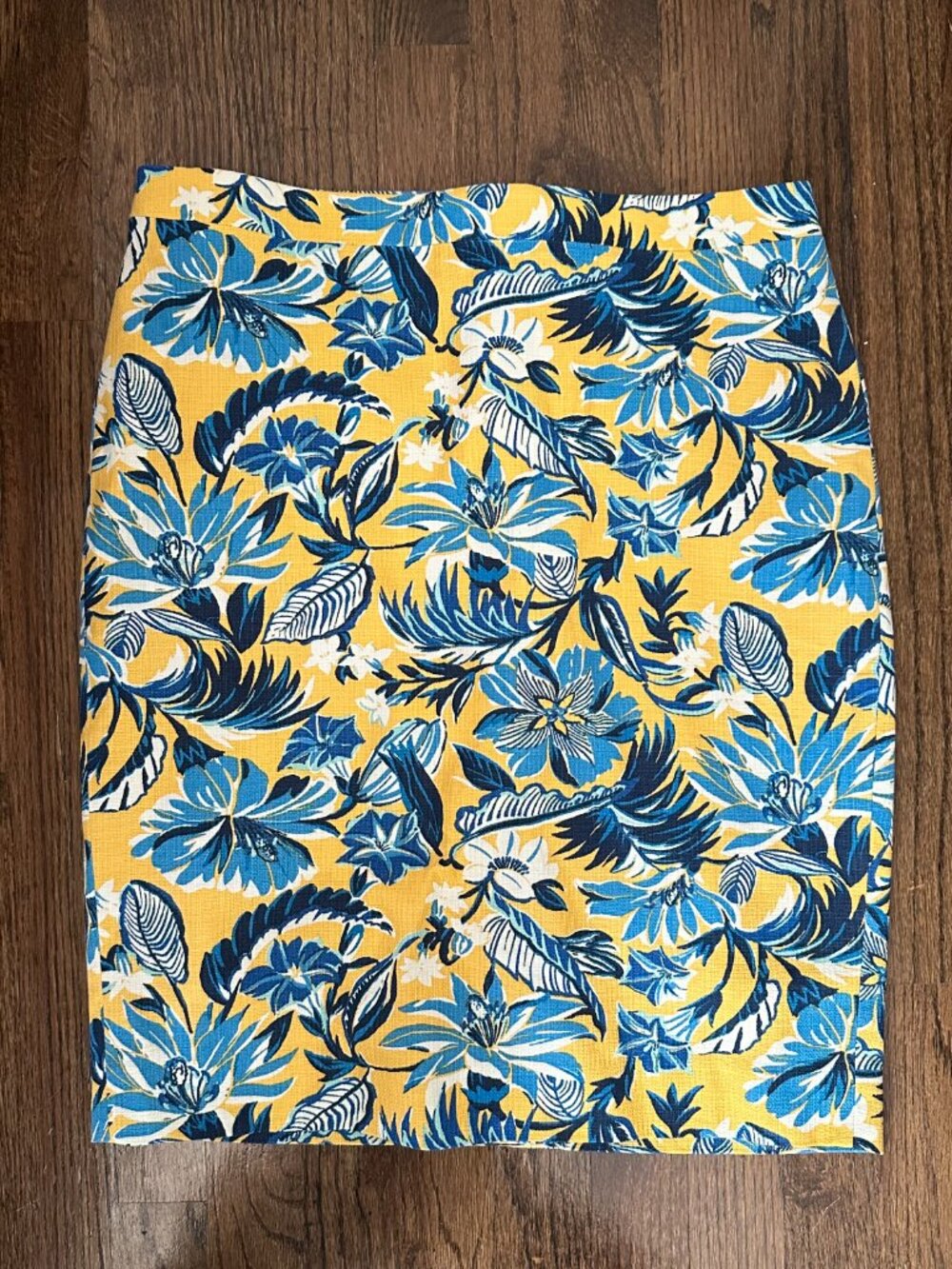 NWT J. Crew basket weave tropical floral pencil skirt
